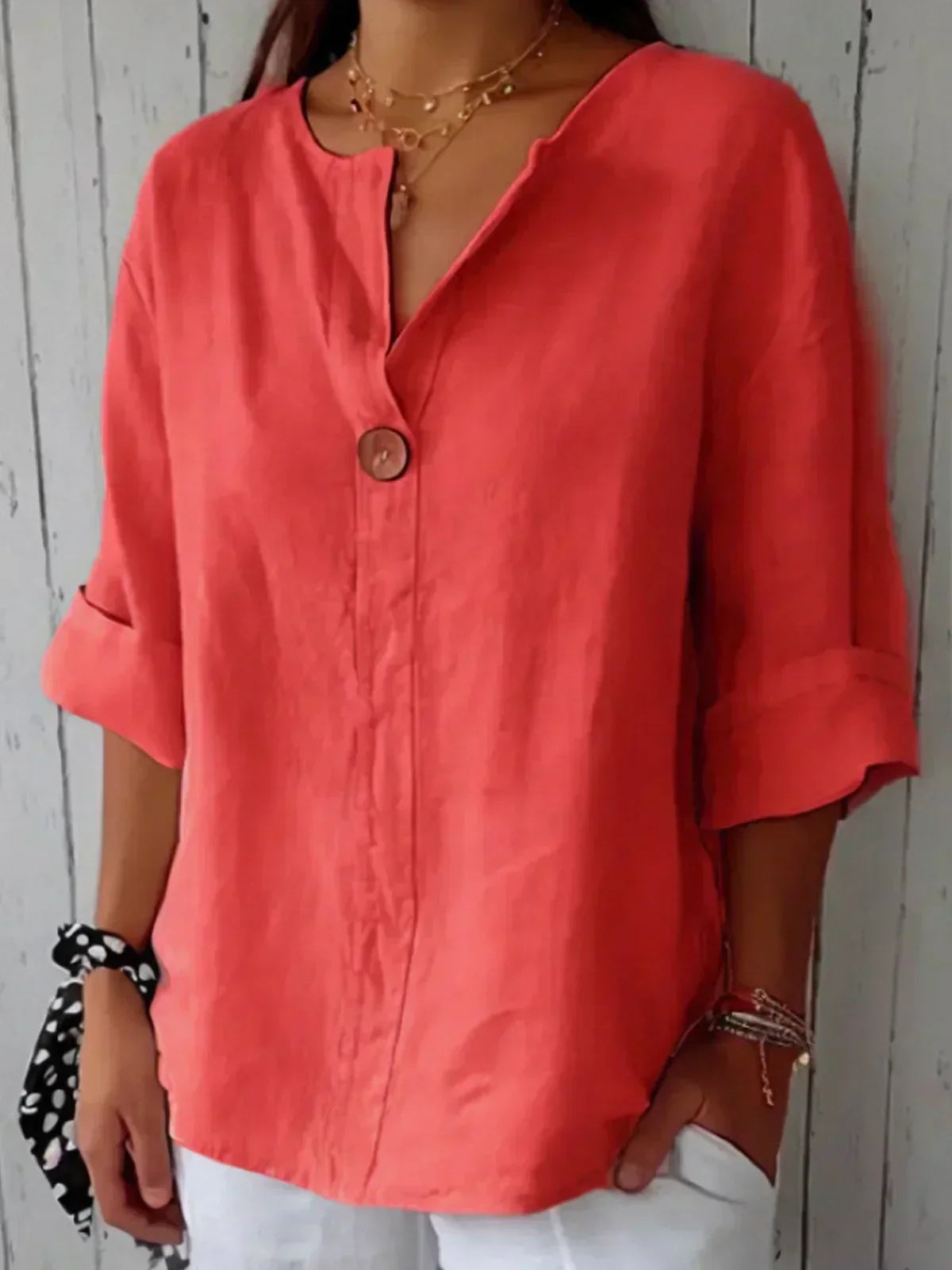 Mira luchtige linnen blouse