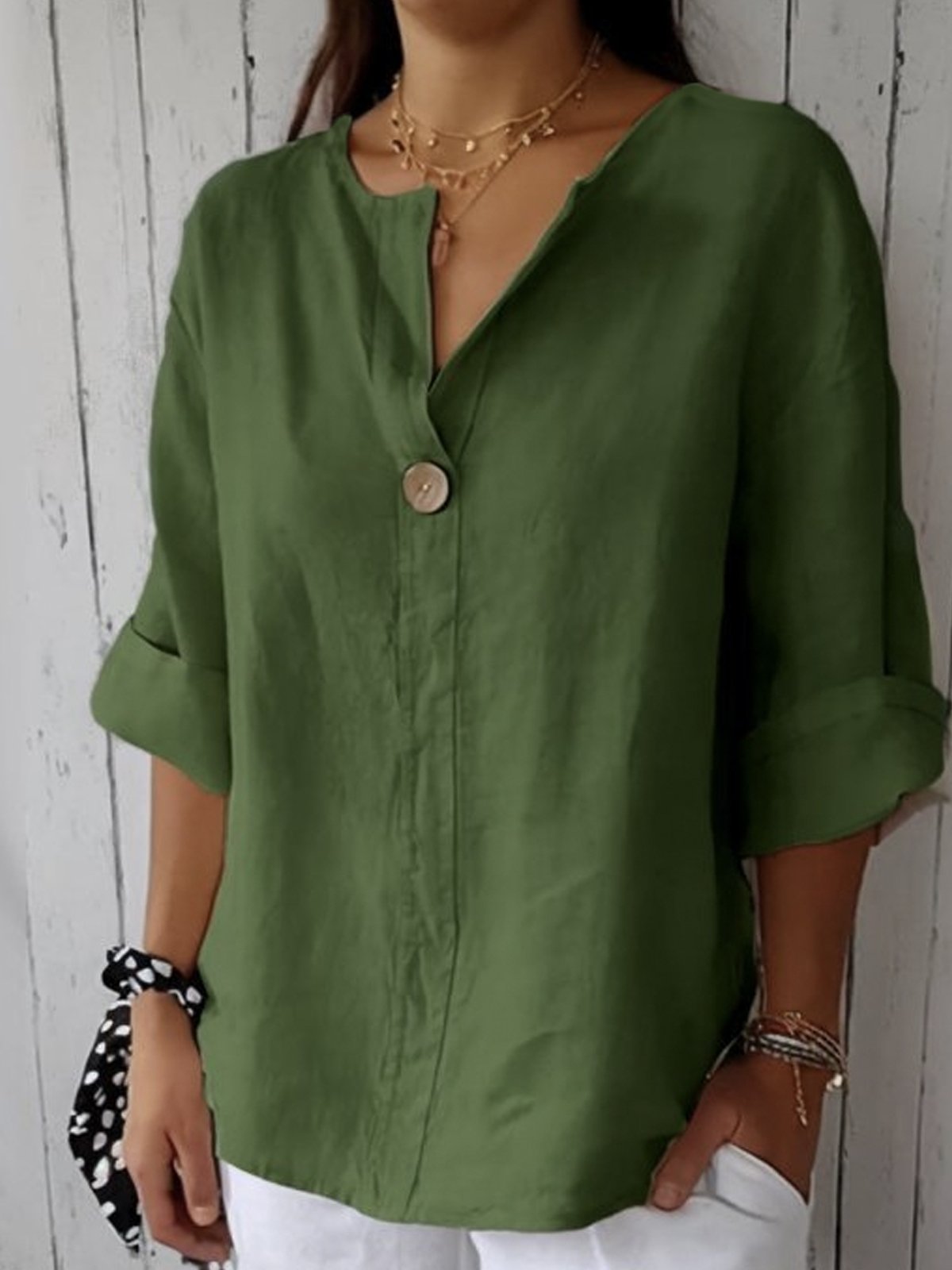 Mira luchtige linnen blouse