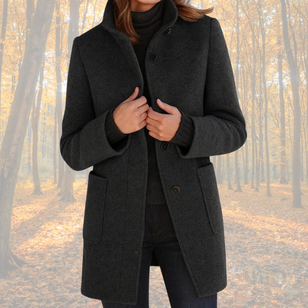 Marzena klassieke herfstjas met knopen