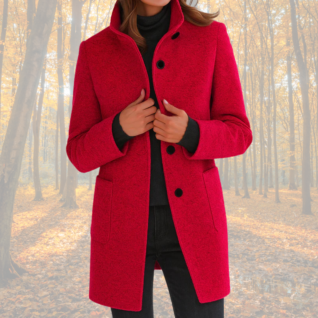 Marzena klassieke herfstjas met knopen
