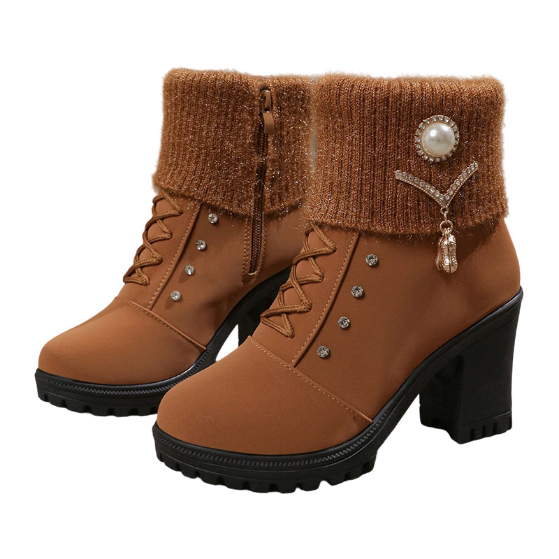 Vrouwen Laarzen Winter Designer Hoge Hakken Schoenen voor Vrouwen 2023 Nieuwe Korte Pluche Hoge Platform Enkellaarsjes Elegante Botas Muje