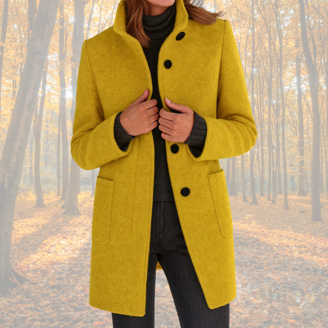 Marzena klassieke herfstjas met knopen