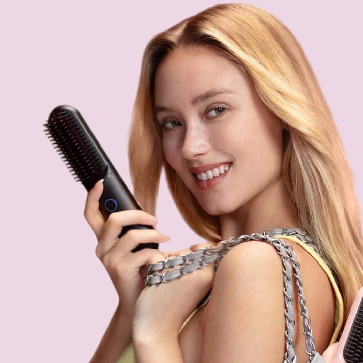 Draagbare 3-in-1 Haarborstel - Steilen, Krullen en Drogen