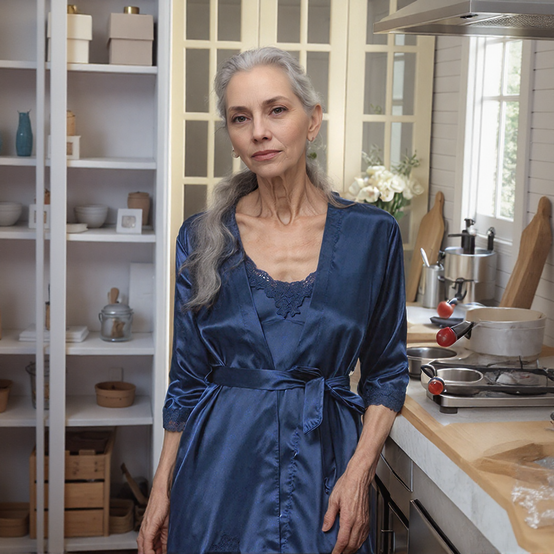 Vivienne luxe satijnen nachtkledingset (5-delig)