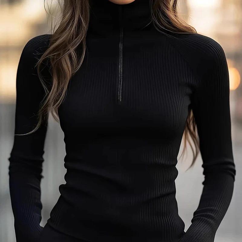 Monika gebreide coltrui met rits