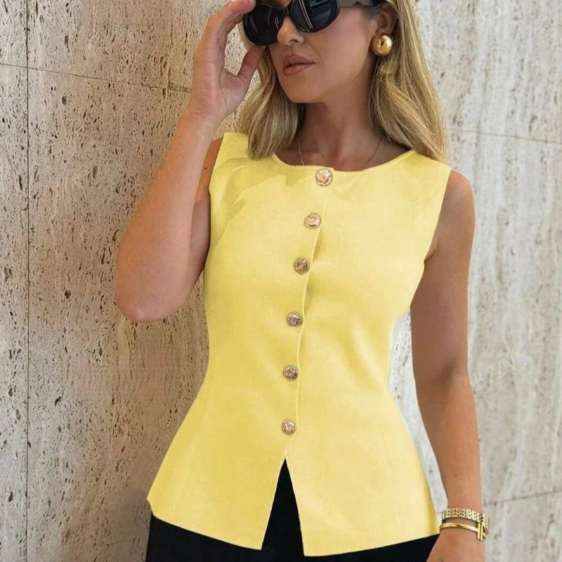 Isabelle getailleerde gilet top