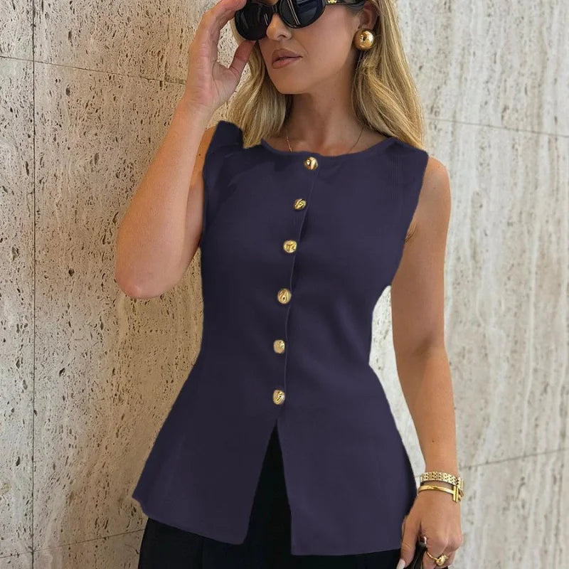 Isabelle getailleerde gilet top