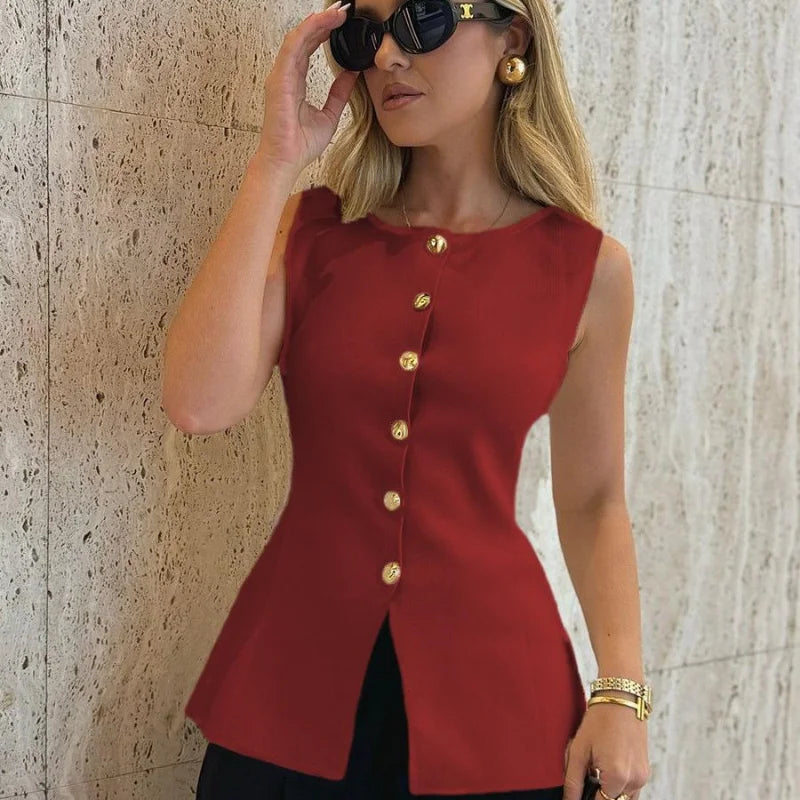 Isabelle getailleerde gilet top