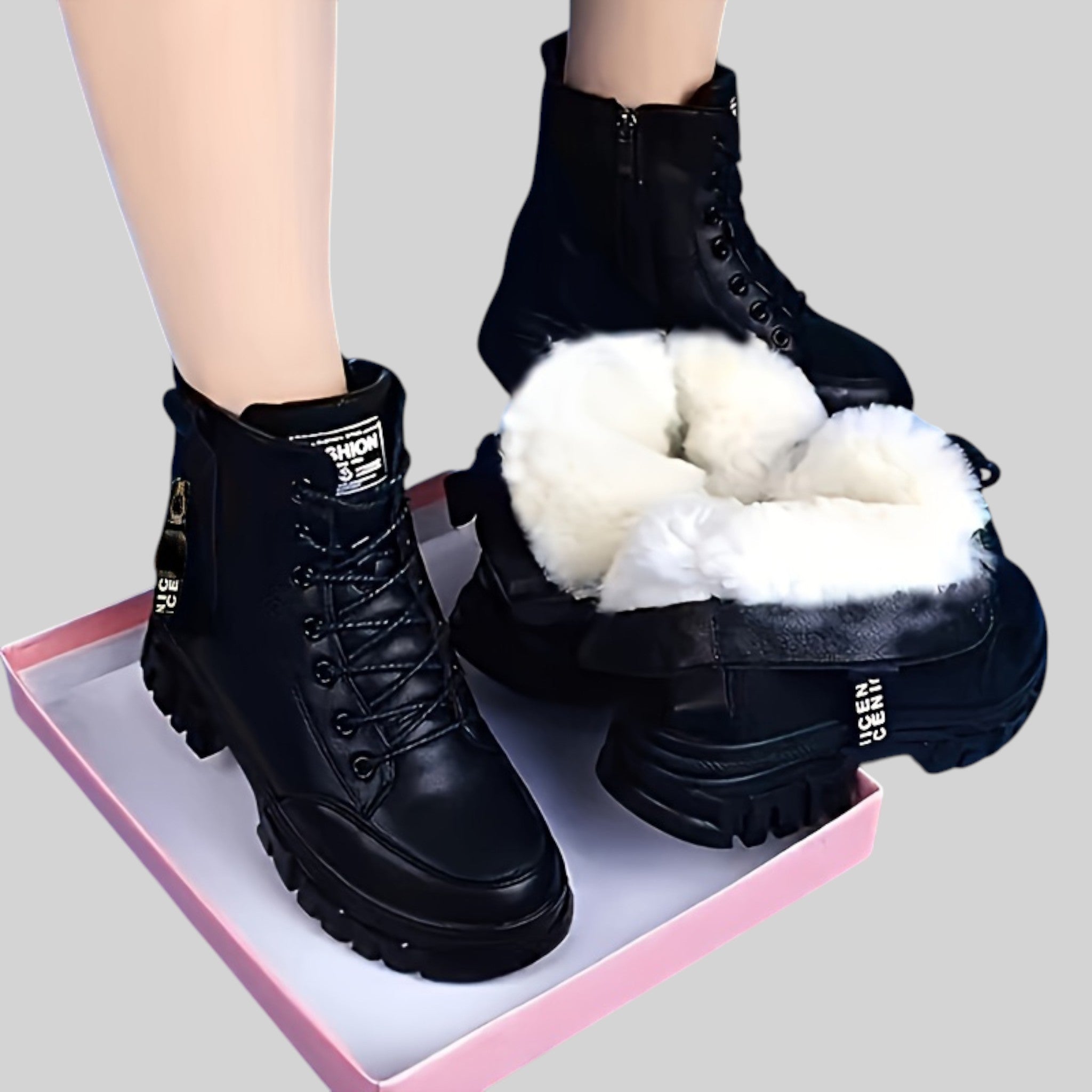 Klara gevoerde leren winterboots