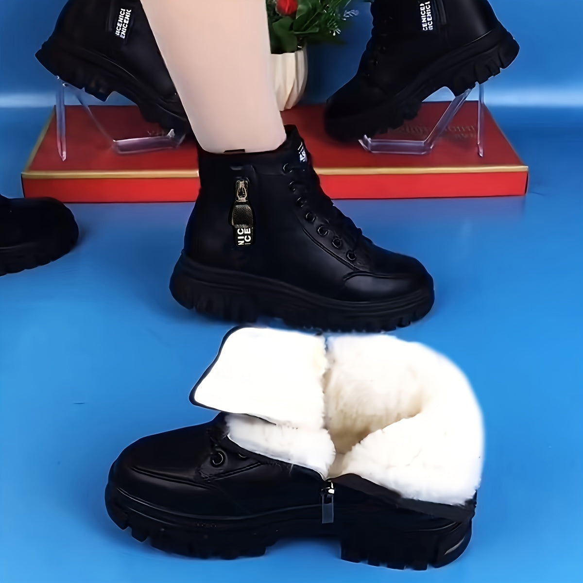 Klara gevoerde leren winterboots