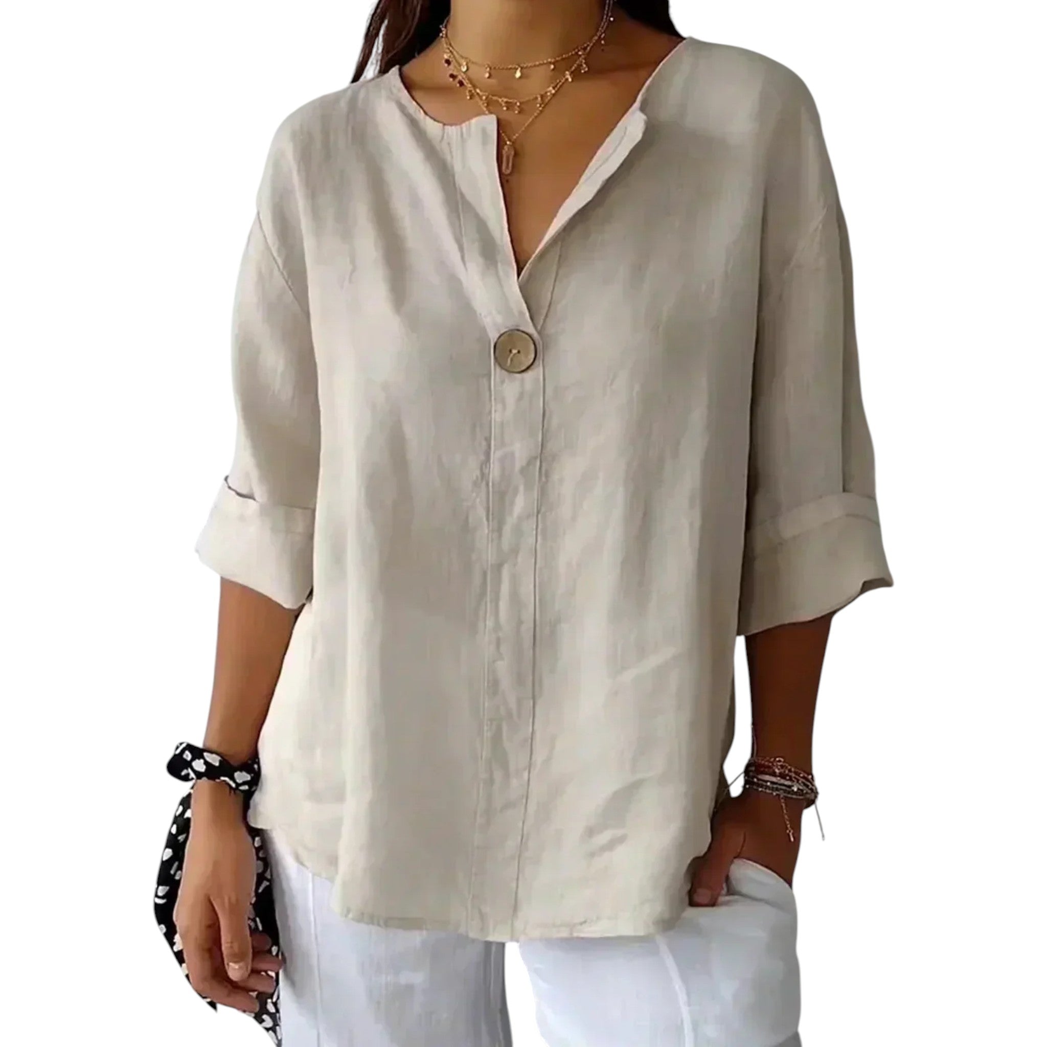 Mira luchtige linnen blouse