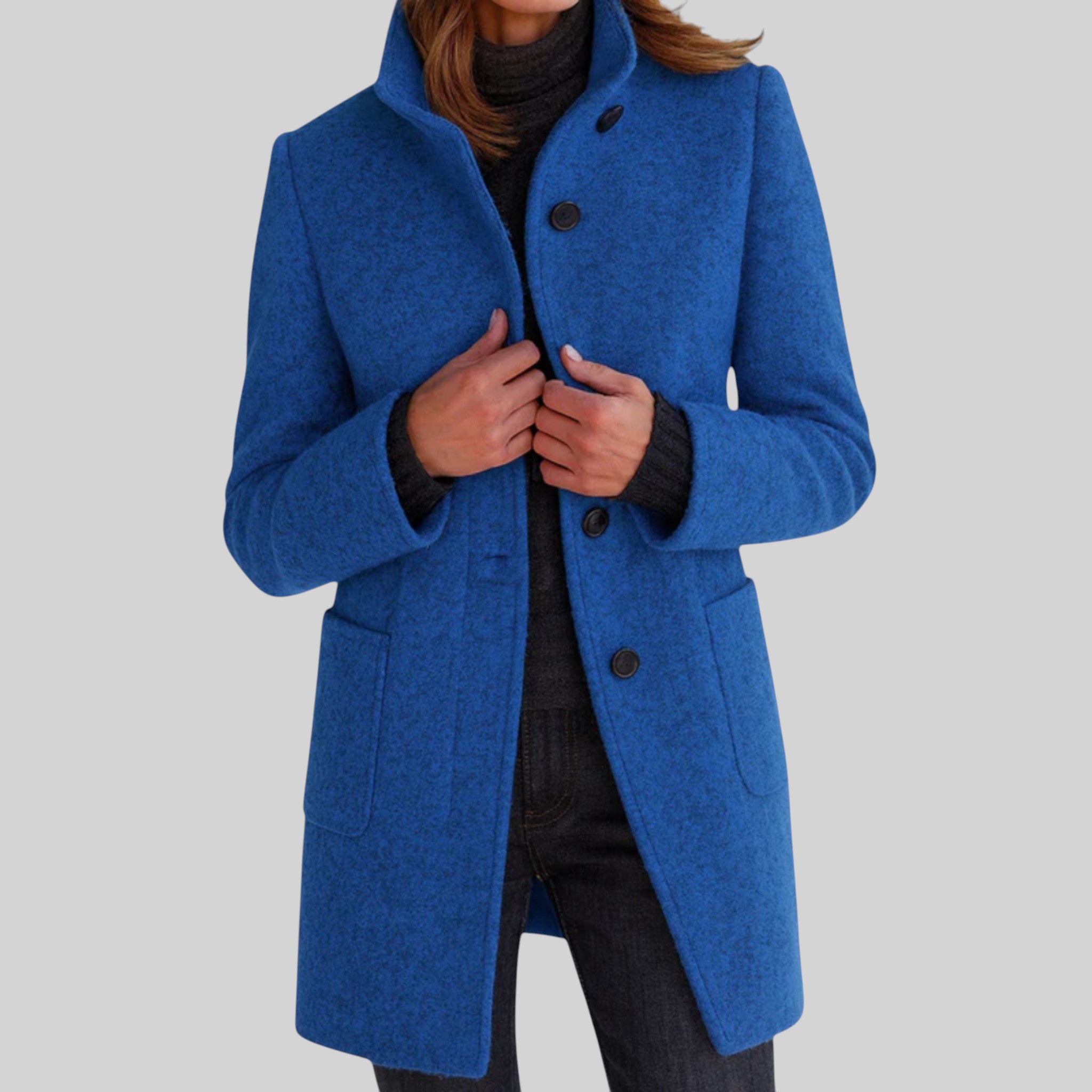 Marzena klassieke herfstjas met knopen