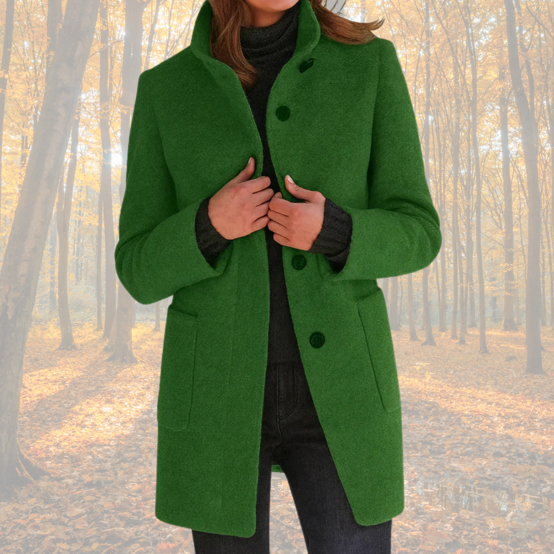 Marzena klassieke herfstjas met knopen