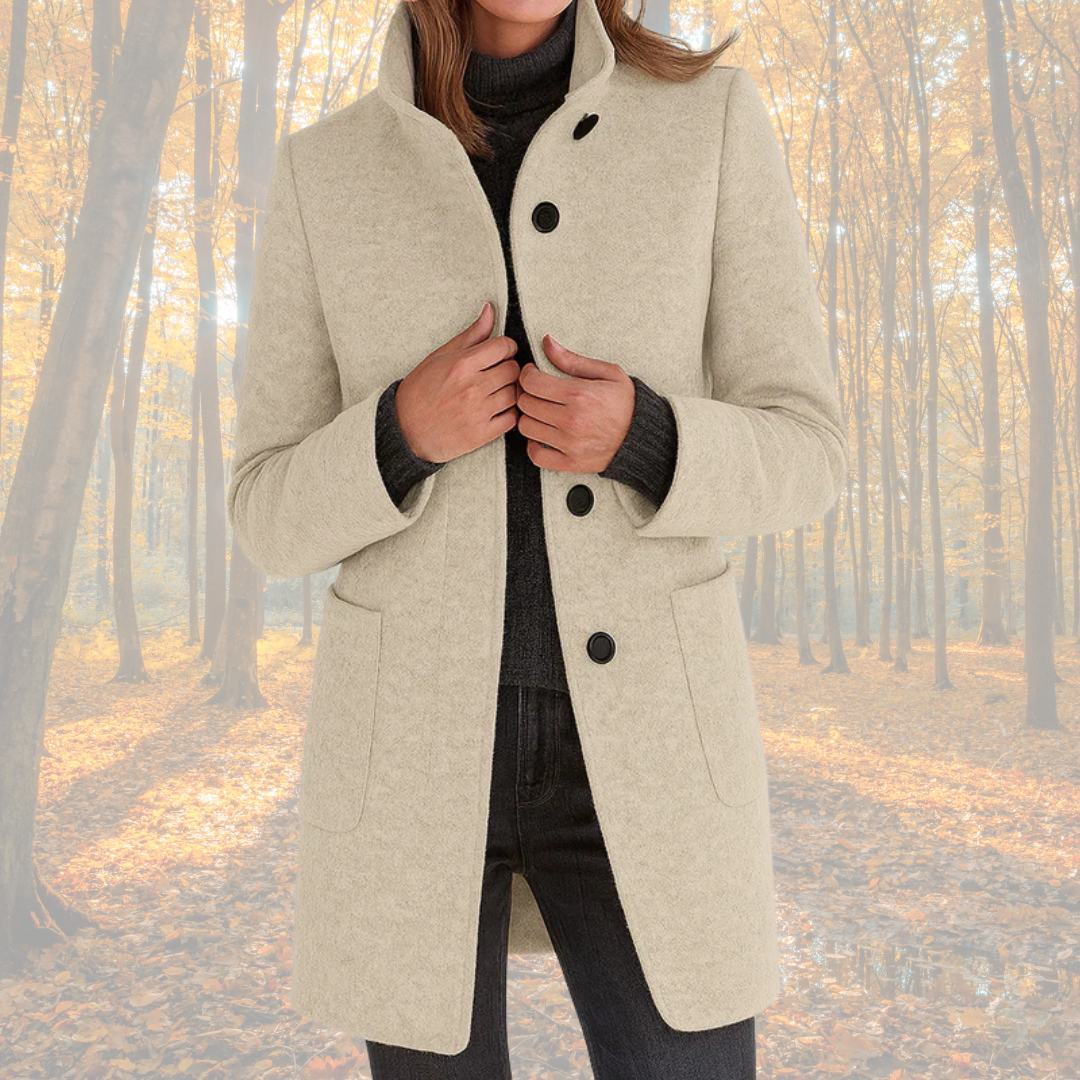 Marzena klassieke herfstjas met knopen