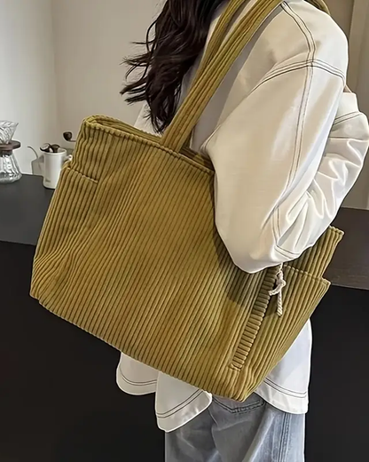Aniela ribstof schoudertas
