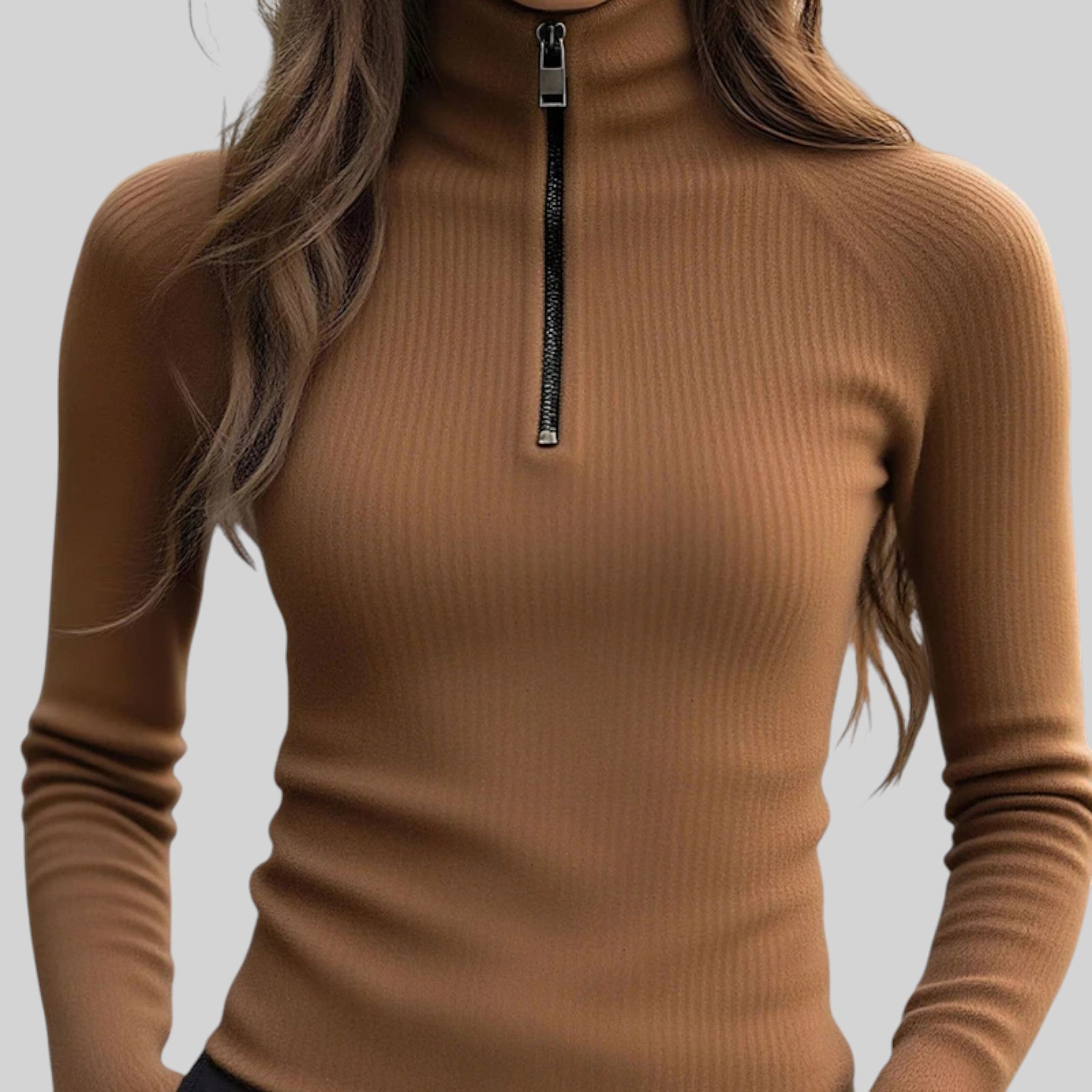 Monika gebreide coltrui met rits