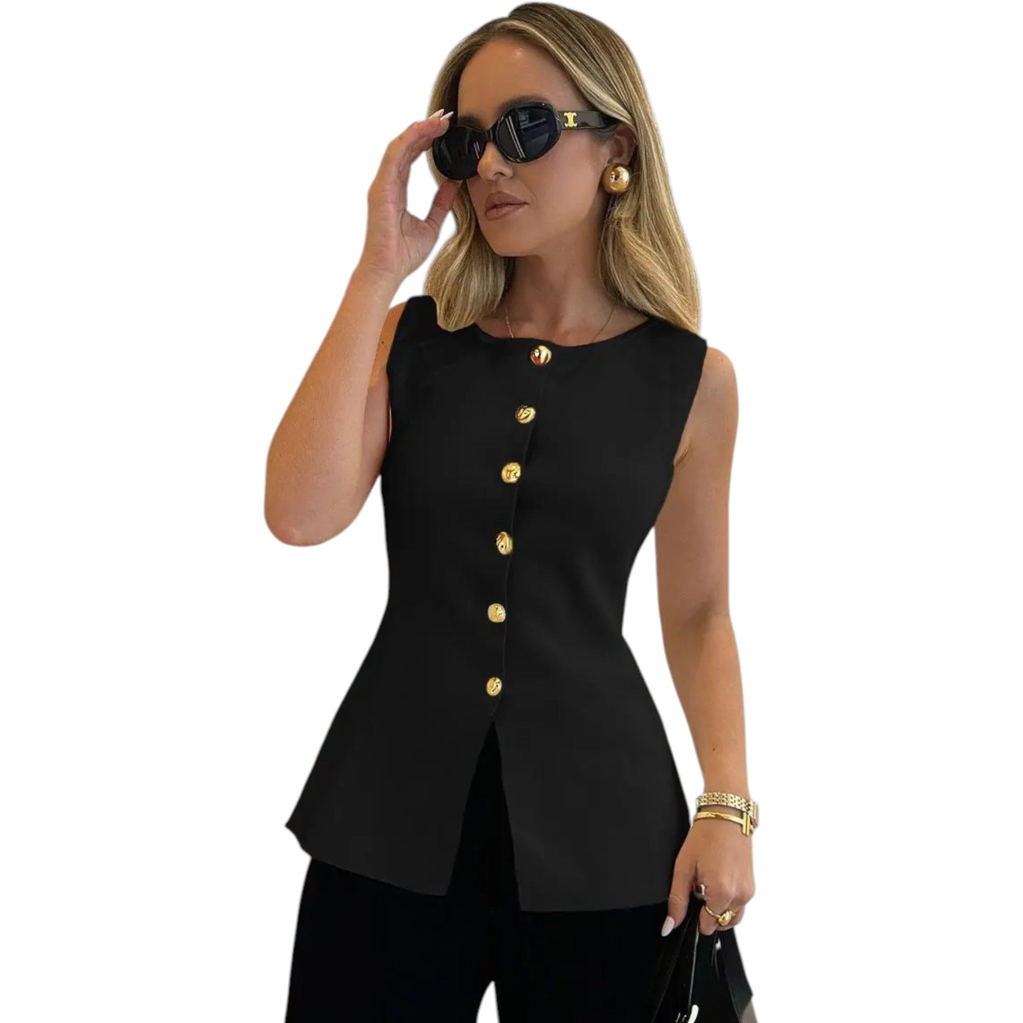Isabelle getailleerde gilet top