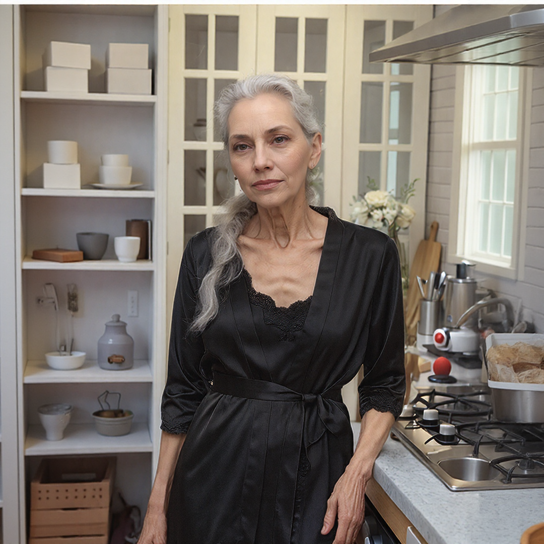 Vivienne luxe satijnen nachtkledingset (5-delig)