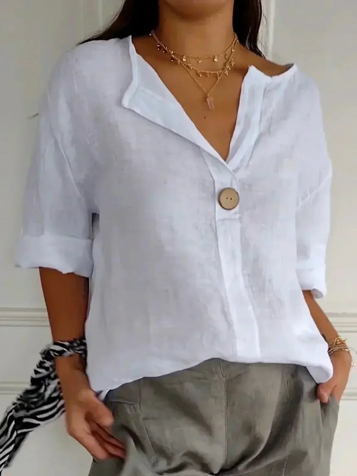 Mira luchtige linnen blouse