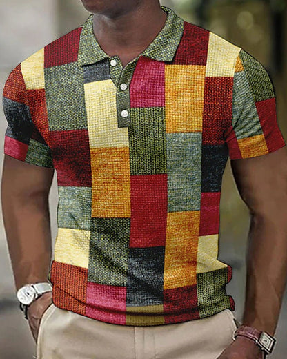 Daan™ | Kurzarm-Polo Rood-Groen-Geel