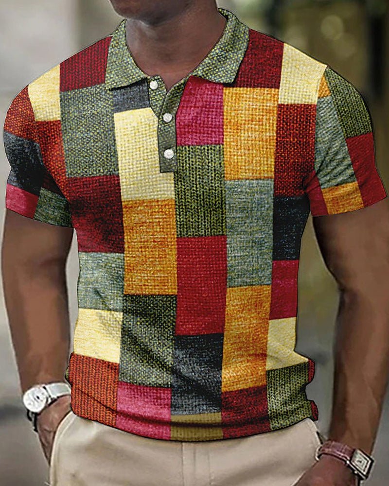 Daan™ | Kurzarm-Polo Rood-Groen-Geel