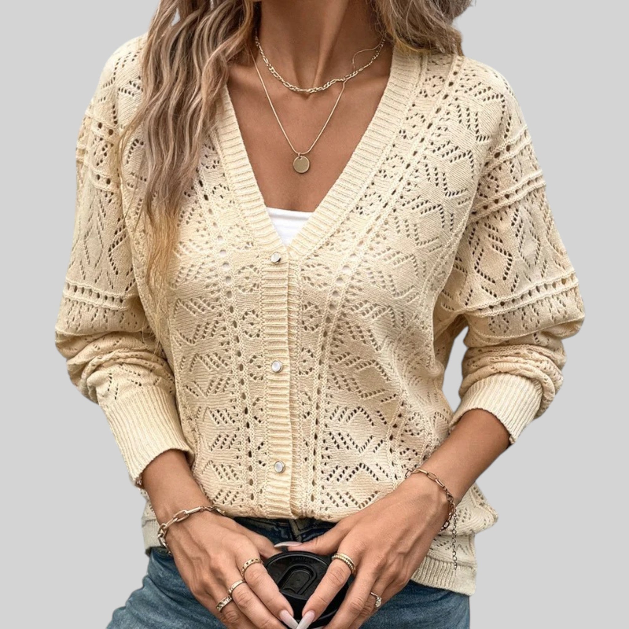 Lianne licht gebreid damesvest